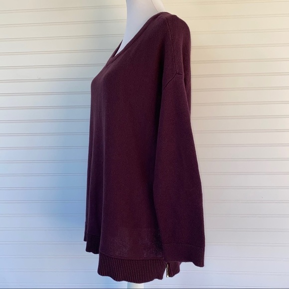 Lane Bryant Burgundy Side zipper sweater 14/16 - Picture 3 of 11